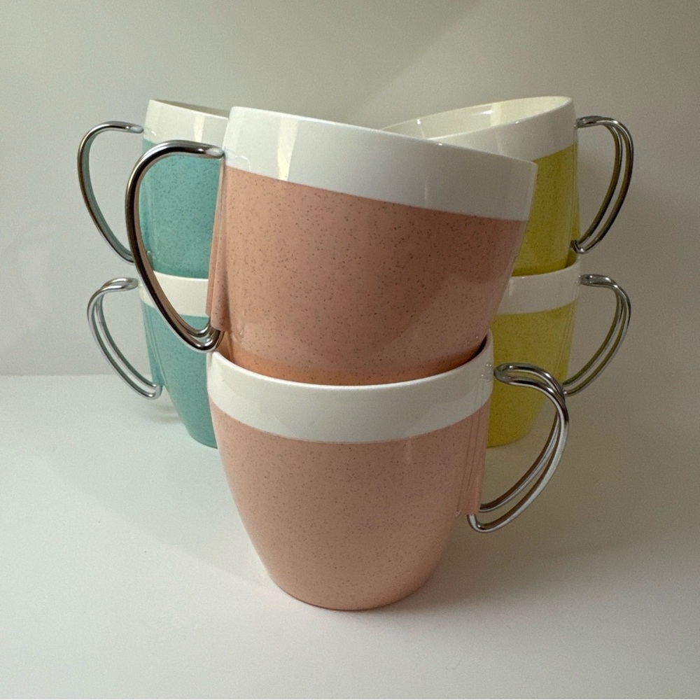 N.F.C. Cups Multicolored Mugs Set of 6 Vintage